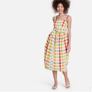 Christopher John Rogers Multicolor Checkered Midi Dress